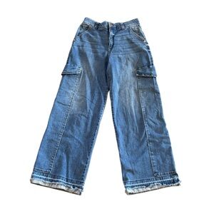 Democracy SkyRise Absolution Wide Leg Cargo Mid Blue Wash Jeans Size 10‎